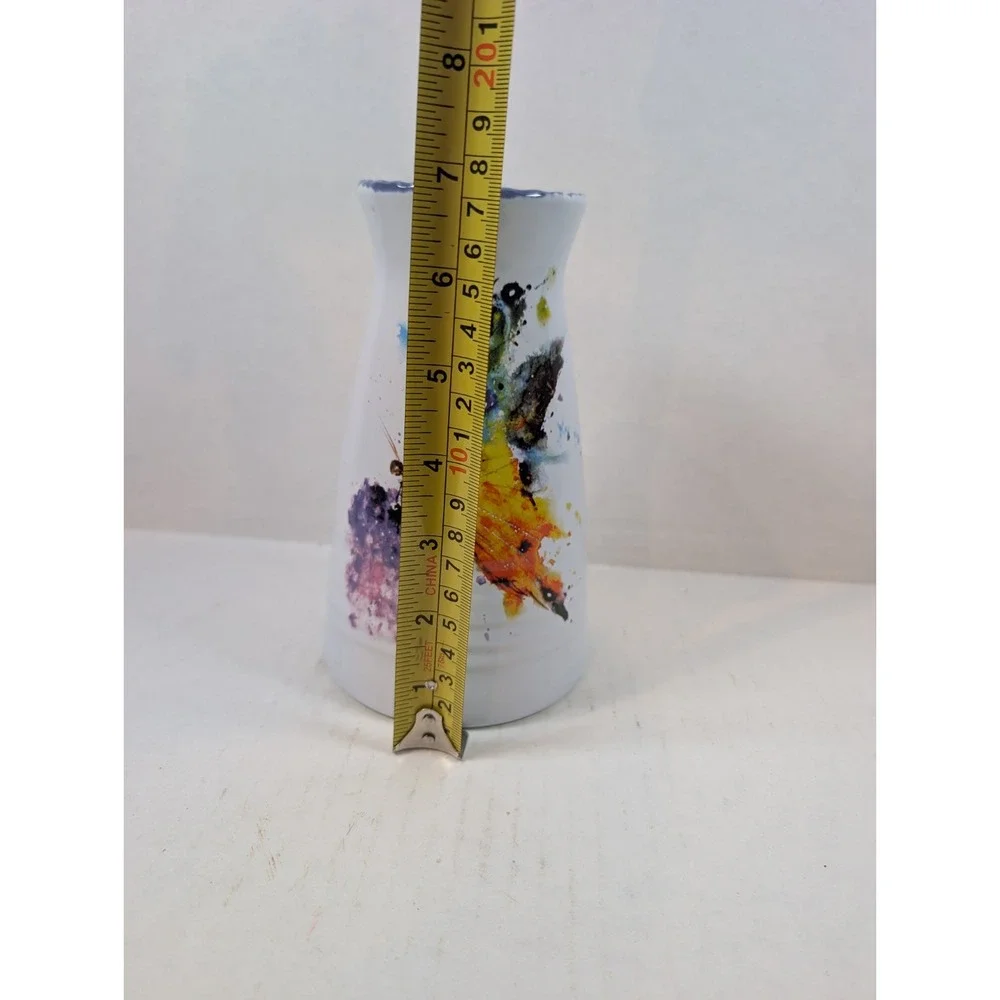 Dean Crouser DEMDACO Butterfly Vase & Trinket Dish Set Watercolor Stoneware